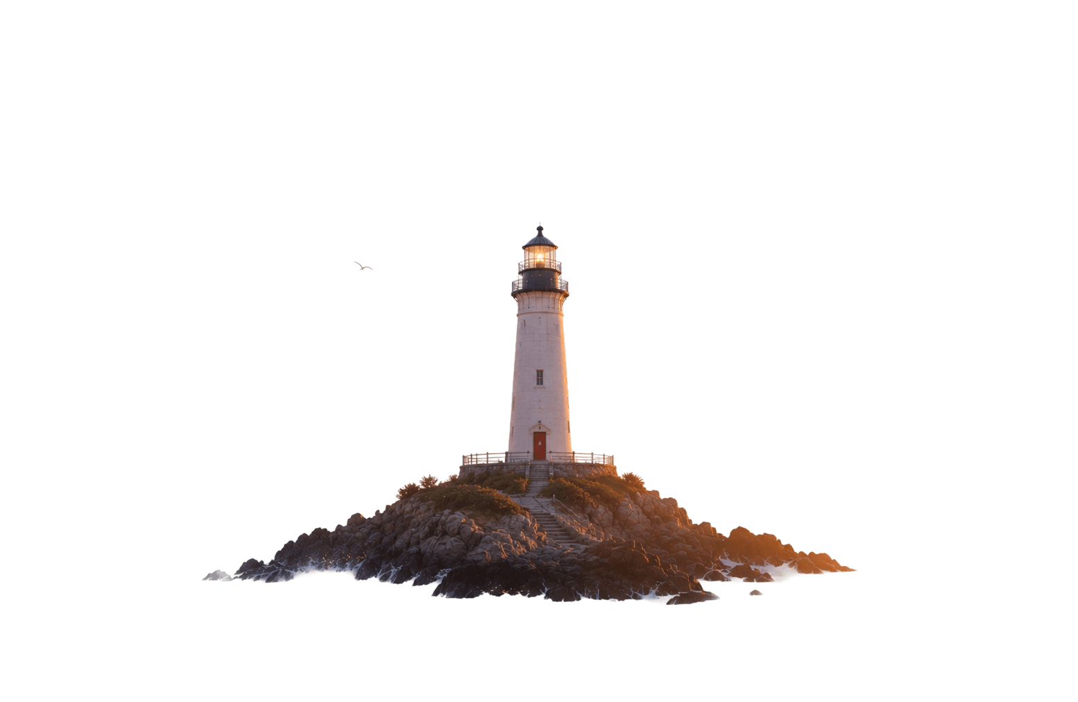 Lighthouse on a rocky island